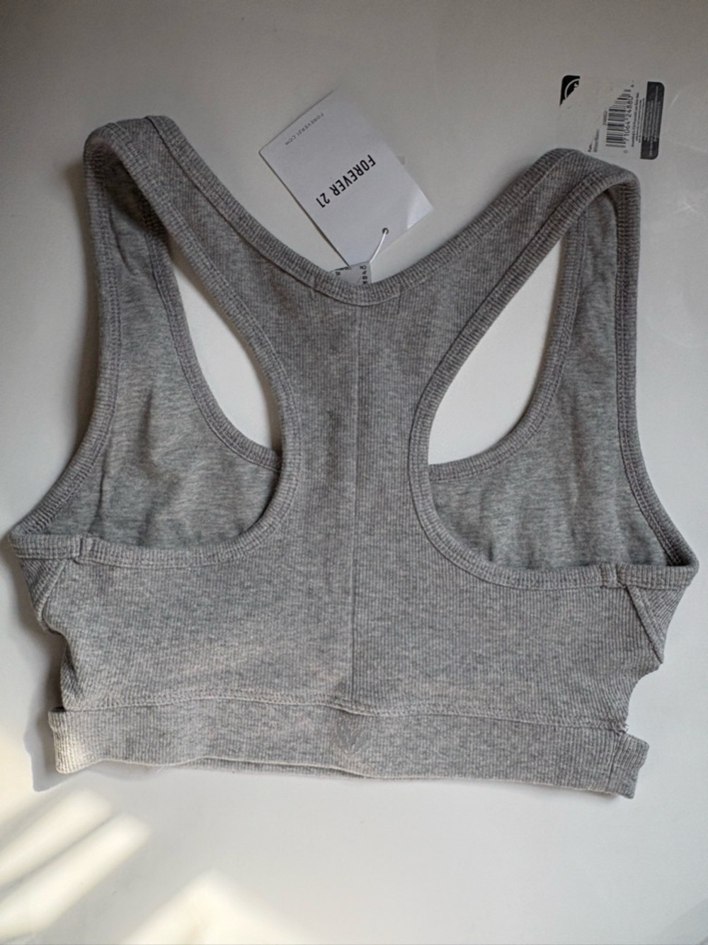 Forever 21 Gray Ribbed Racerback Bralette - Picture 2 of 10